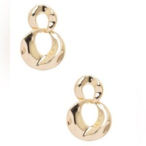 Chunky Gold Plated Brass Drop Earrings | Statement Dangles